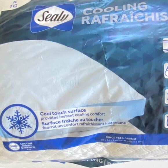Sealy Cool Touch King Size Extra Firm Pillow New In Bag - Picture 5 of 6